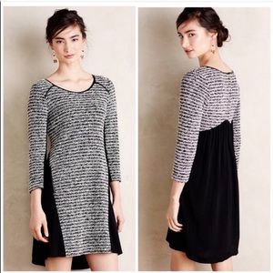MAEVE ANTHROPOLOGIE Black White Tweed Dress Large